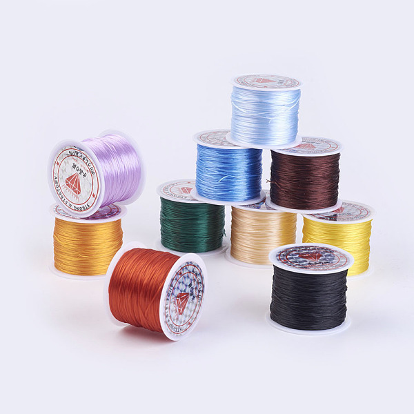 

PandaHall Flat Elastic Crystal String, Elastic Beading Thread, for Stretch Bracelet Making, Mixed Color, 0.5mm, about 49.21 yards(45m)/roll..., Multicolor