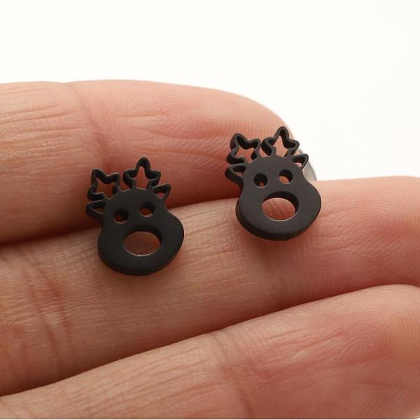

PandaHall Stainless Steel Studs Earring, Jewelry for Women, Black, 10x8mm Stainless Steel Others