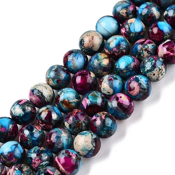 Brins de perles de jaspe impérial naturel