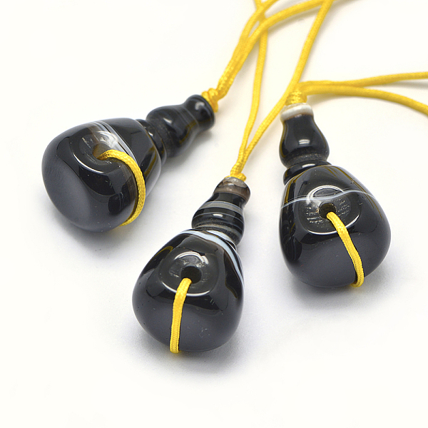 

PandaHall Natural Agate 3 Hole Guru Beads, T-Drilled Beads, Cucurbit, 25.5x12x14mm, Hole: 1.8mm, 2mm Natural Agate Vegetables