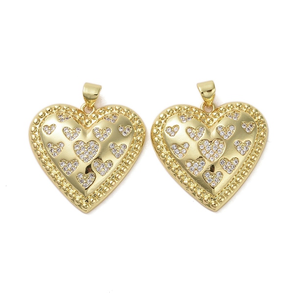 

PandaHall Brass Micro Pave Clear Cubic Zirconia Pendants, Heart, Real 16K Gold Plated, 25x25.5x4.5mm, Hole: 4.5x3.5mm Brass+Cubic Zirconia...