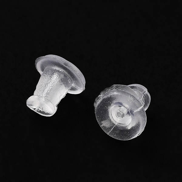 

PandaHall Plastic Ear Nuts, Clear, Clear, 5x5x5mm, Hole: 0.6mm, about 9000pcs/set. Plastic Clear