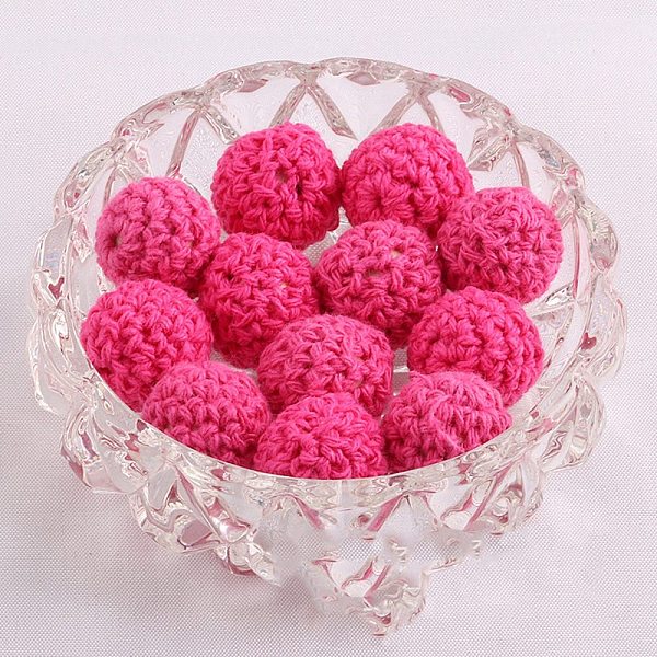 

PandaHall Handmade Woolen Macrame Wooden Pom Pom Ball Beads, for Baby Teether Jewelry Beads DIY Necklace Bracelet, Deep Pink, 20mm Fibre...