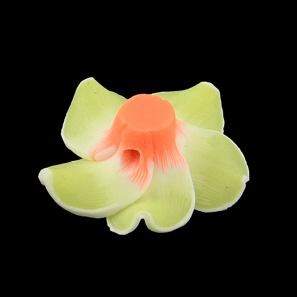 

PandaHall Handmade Polymer Clay 3D Flower Plumeria Beads, Green Yellow, 30x11mm, Hole: 2mm Polymer Clay Flower Green