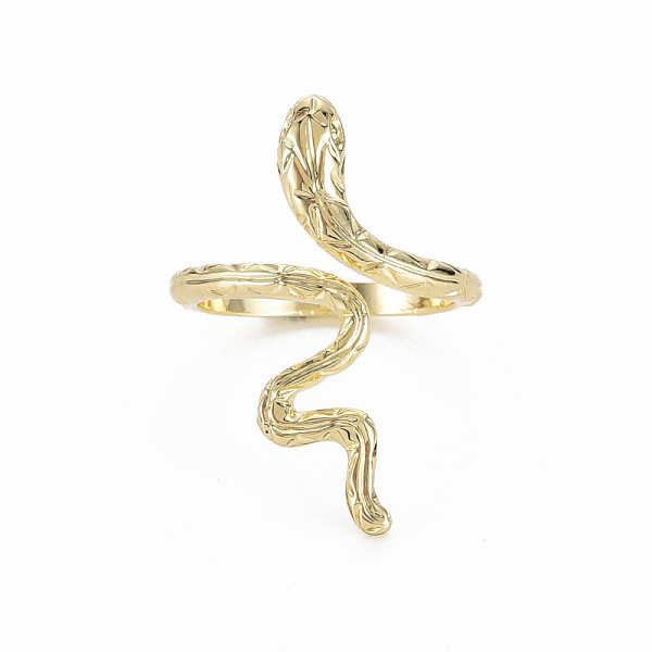 

PandaHall Snake Shape Rack Plating Alloy Cuff Rings, Open Rings, Cadmium Free & Lead Free, Light Gold, US Size 7 1/4(17.5mm) Alloy