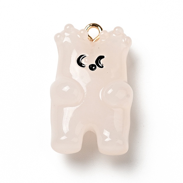 

PandaHall Cartoon Opaque Resin Pendants, Bear Charm, with Golden Tone Alloy Loops, Pink, 26.5x15.8x11mm, Hole: 1.8mm Alloy+Resin Bear Pink
