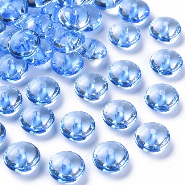 

PandaHall Transparent Acrylic Beads, Flat Round, Cornflower Blue, 14x7mm, Hole: 2mm, about 615pcs/500g Acrylic Flat Round