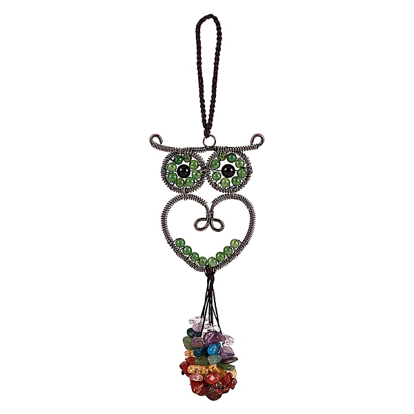 

PandaHall 1Pc Natural Green Aventurine Big Pendant Decorations, with Brass Findings, Owl, Cadmium Free & Lead Free, with 1Pc Rectangle...