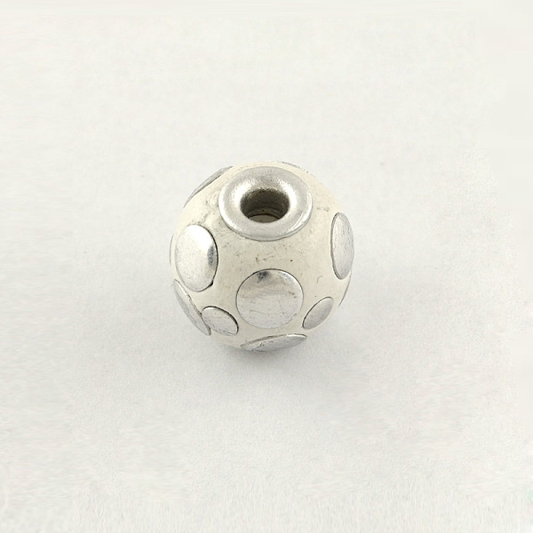 

PandaHall Handmade Indonesia Round Beads, with Silver Metal Color Double Alloy Core, White, 14mm, Hole: 3mm Polymer Clay Round White