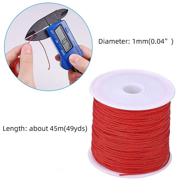 

PandaHall Nylon Thread, Nylon Jewelry Cord for Custom Woven Jewelry Making, Mixed Color, 0.8mm, about 45m/roll, 15rolls/set Nylon Multicolor