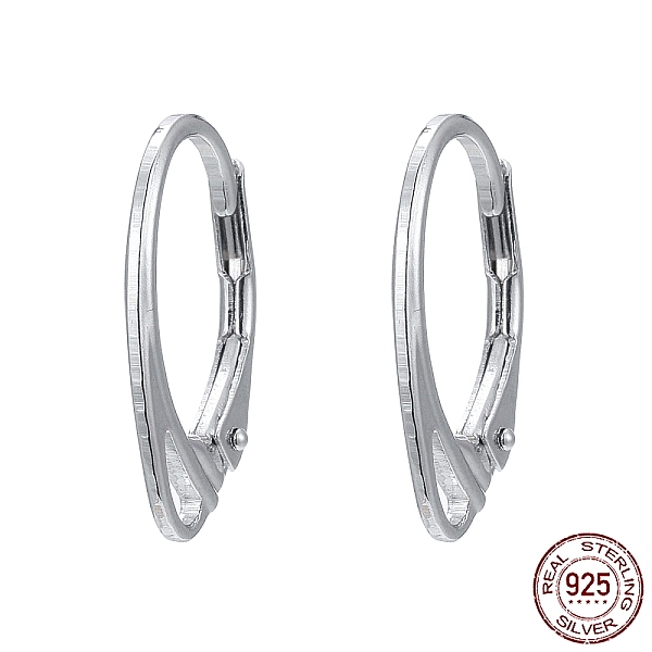 

PandaHall Rhodium Plated 925 Sterling Silver Leverback Earrings, with 925 Stamp, Platinum, 17x11x2mm, Hole: 1x3mm, Pin: 1mm Sterling Silver