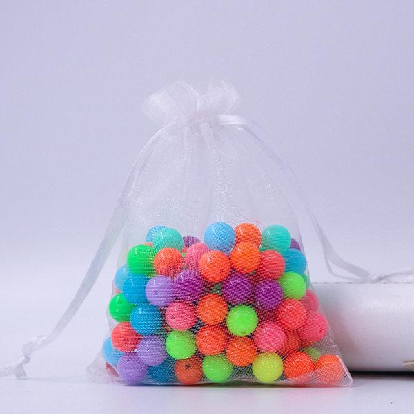 

PandaHall Rectangle Organza Drawstring Bags, 15x10cm Organza Rectangle White