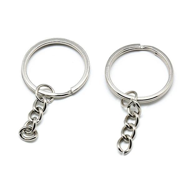 

PandaHall Iron Split Key Rings, Keychain Clasp Findings, Platinum, 50mm Iron Ring