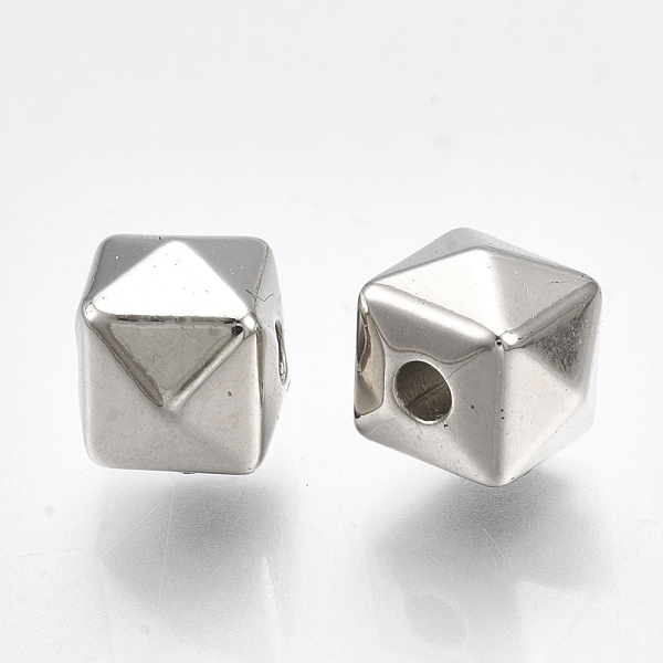 

PandaHall CCB Plastic Beads, Polyhedron, Platinum, 8x8x6.5mm, Hole: 1.8mm Plastic Others