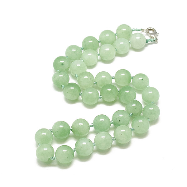 

PandaHall Natural Green Aventurine Beaded Necklaces, with Alloy Lobster Clasps, Round, 18.1 inch~18.5 inch(46~47cm), round: 11.5~12mm Green...