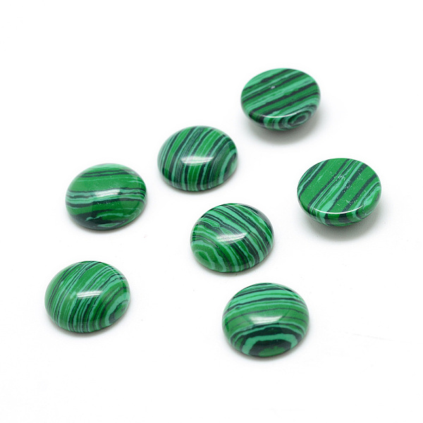 

PandaHall Synthetic Malachite Gemstone Cabochons, Half Round, 18x6.5mm Malachite Half Round