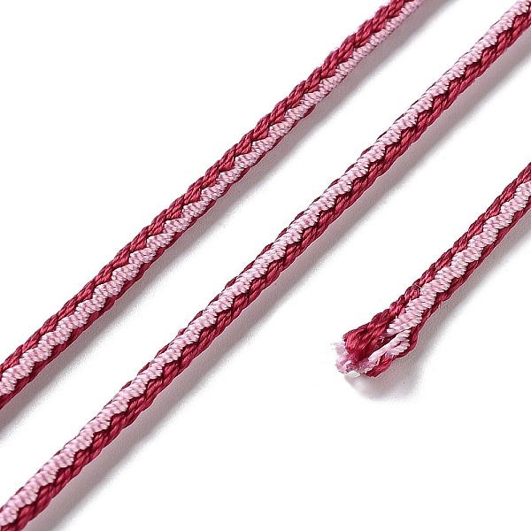 

PandaHall 14M Duotone Polyester Braided Cord, Round, Pink, 2.5mm, about 15.31 Yards(14m)/Roll Polyester Pink