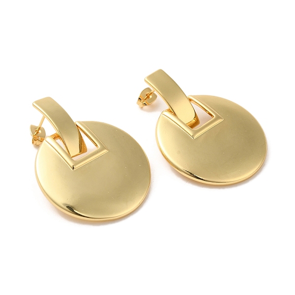 

PandaHall Real 18K Gold Plated Brass Dangle Stud Earrings, Long-Lasting Plated, Cadmium Free & Lead Free, Flat Round, 41x32mm Brass Flat...