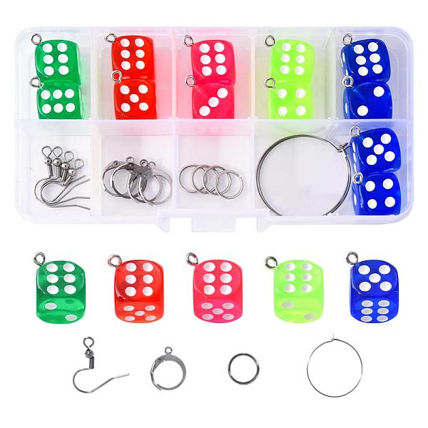 

PandaHall DIY Jewelry Set Making, Earring with Transparent Epoxy Resin Pendants, 316 Surgical Stainless Steel Earring Hooks and 304..., Multicolor