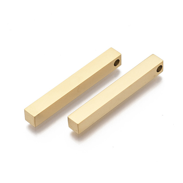 

PandaHall 201 Stainless Steel Pendants, Bar, Golden, 39x5x5mm, Hole: 2mm 201 Stainless Steel Rectangle