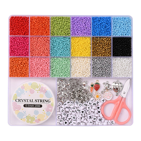 

PandaHall DIY Seed Beads Jewelry Set Making Kit, Including Glass Seed & Acrylic Beads, Alloy Clasps & Charms, Iron Bead Tips & Jump Rings..., Multicolor