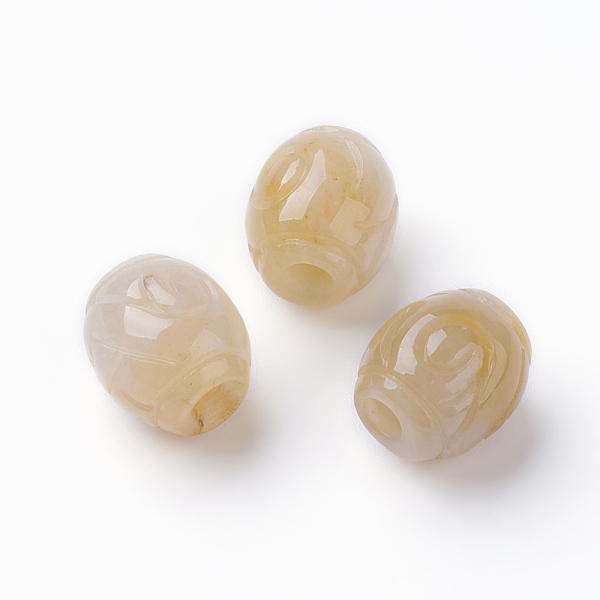 

PandaHall Natural Myanmar Jade/Burmese Jade European Beads, Large Hole Beads, Dyed, Oval, 14x13mm, Hole: 4mm Myanmar Jade Oval