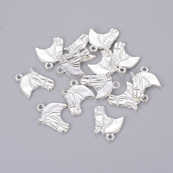 

PandaHall Tibetan Style Alloy Pendants, Horse Head, Silver Color Plated, Lead Free and Cadmium Free, 21x18.5mm, Hole: 2.5mm Alloy Horse