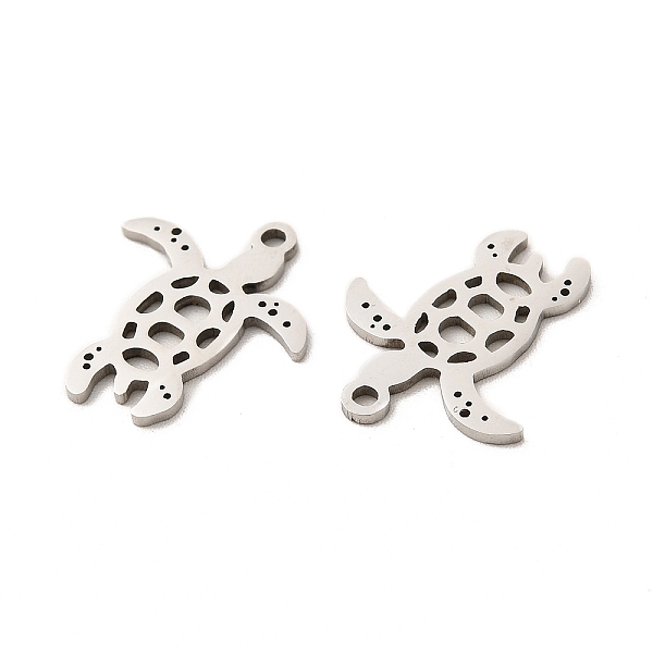 

PandaHall 201 Stainless Steel Pendants, Sea Turtle Charm, Stainless Steel Color, 17.5x15x0.9mm, Hole: 1.4mm 201 Stainless Steel Others