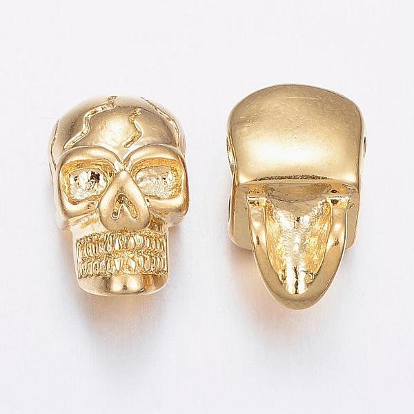 

PandaHall Ion Plating(IP) 304 Stainless Steel Beads, Skull, Golden, 14x9x8mm, Hole: 2mm 304 Stainless Steel Skull