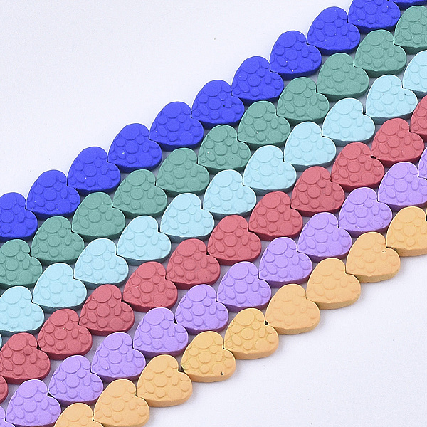 

PandaHall Spray Painted Non-magnetic Synthetic Hematite Beads Strands, Heart, Mixed Color, 8x8x3mm, Hole: 0.8mm, about 55pcs/strand, 16.14..., Multicolor