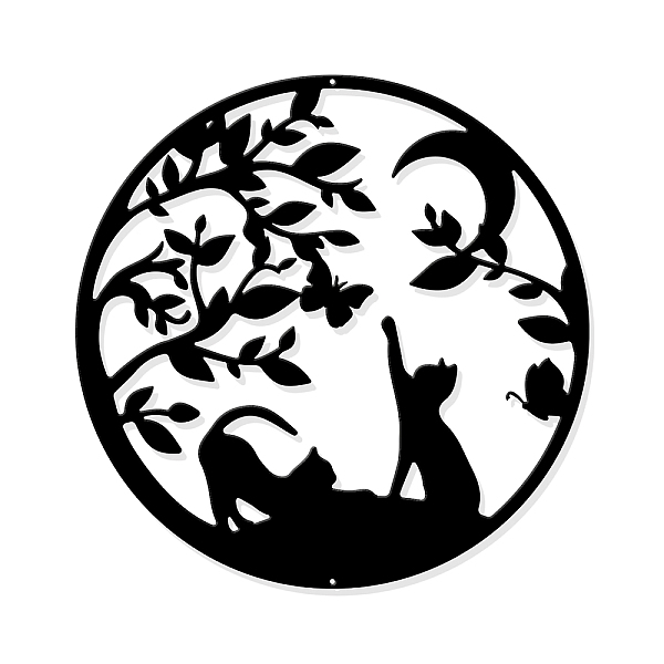 

PandaHall Cats Metal Wall Art Decor, Black Wall Hanging Decor Silhouette Wall Art for Home Bedroom Living Room Bathroom Kitchen Office...