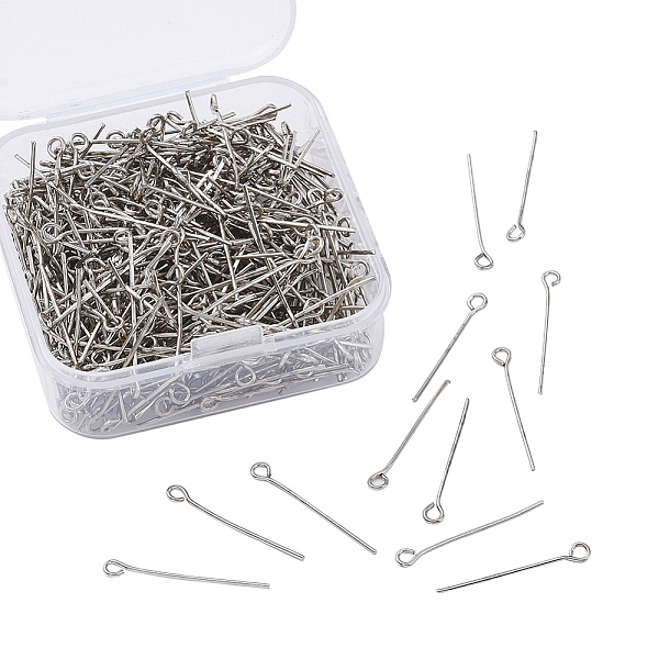 

PandaHall Iron Eye Pin, Platinum, 24x0.7mm, Hole: 2mm, about 450pcs Iron