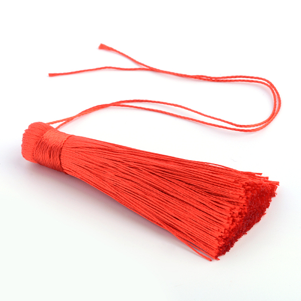 

PandaHall Polyester Tassel Pendant Decorations, Red, 77~81x12~13mm Polyester Red