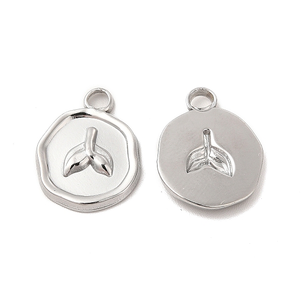 

PandaHall 304 Stainless Steel Pendants, Flat Round with Fishtail Charm, Stainless Steel Color, 16.5x13x2mm, Hole: 2mm 304 Stainless Steel...