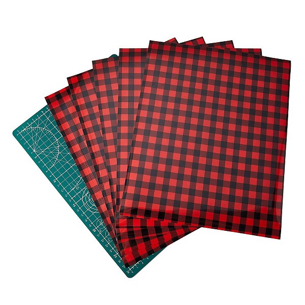 

PandaHall 5Pcs Heat Transfer Vinyl Patches, PVC Cutting Mat Pad, Christmas Buffalo Plaid Pattern, Red, 6pcs/set Plastic Red