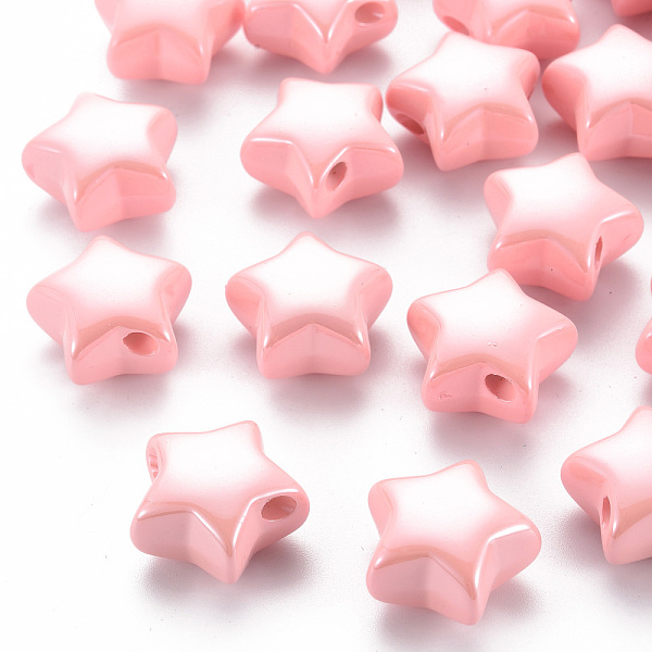 

PandaHall Opaque Acrylic Beads, Pearlized, Star, Pink, 20.5x21x12.5mm, Hole: 3.5mm Acrylic Star Pink