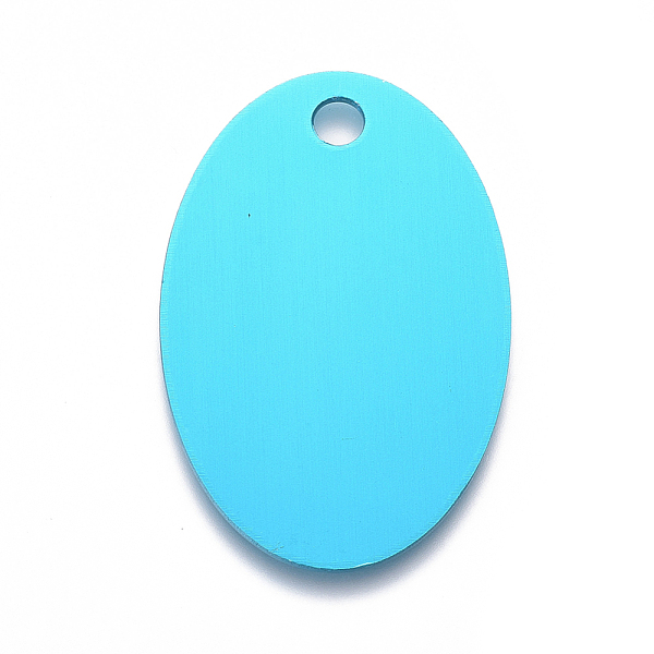 

PandaHall Pet Aluminium Pendants, Stamping Blank Tag, Oval, Deep Sky Blue, 38x25x1mm, Hole: 3.5mm Aluminum Oval Blue