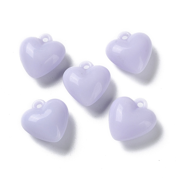 

PandaHall Opaque Acrylic Pendants, Heart Charms, Lavender, 18x16.5x8mm, Hole: 2mm Acrylic Purple