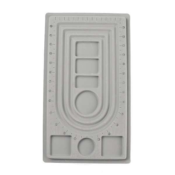 

PandaHall Bead Design Board Necklace Design Board, Flocking, Rectangle, 9.06x16.14x0.39 inch, Gray Plastic Gray