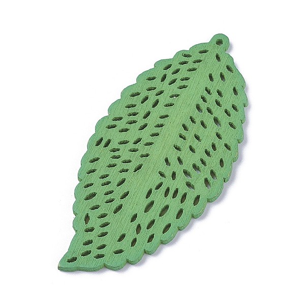

PandaHall Wood Pendants, Dyed, Leaf, Dark Sea Green, 60x28.5x1.8mm, Hole: 1.2mm Wood Leaf Green
