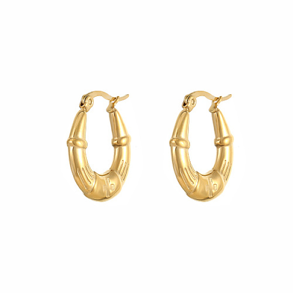 

PandaHall Titanium Steel Hoop Earring, Golden, 22.8x20.7mm Titanium Steel