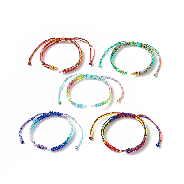 

PandaHall Gradient Color Polyester Cord Braided Bracelets, for Adjustable Link Bracelet Making, Mixed Color, 11-5/8x1/4 inch(29.4x0.6cm)..., Multicolor