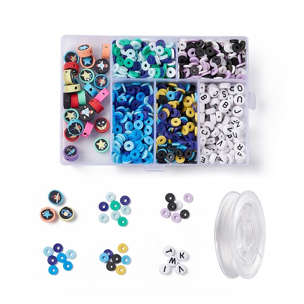 

PandaHall DIY Space Theme Bracelet Making Kit, Including Flat Round & Disc Polymer Clay Beads, Acrylic Letter Beads, Elastic Thread...