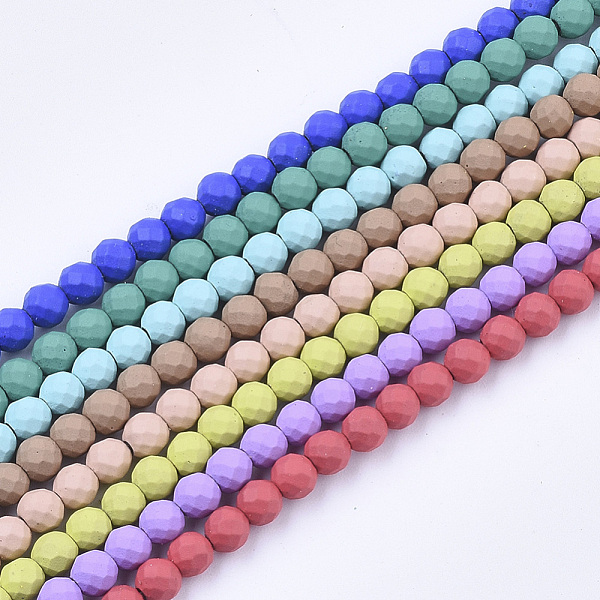Spray Painted Non-magnetic Synthetic Hematite Beads Strands