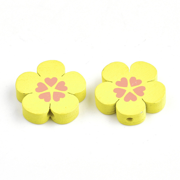 

PandaHall Natural Wood Beads, Dyed, Flower, Mixed Color, 19.5x20x5mm, Hole: 2mm Wood Flower Multicolor