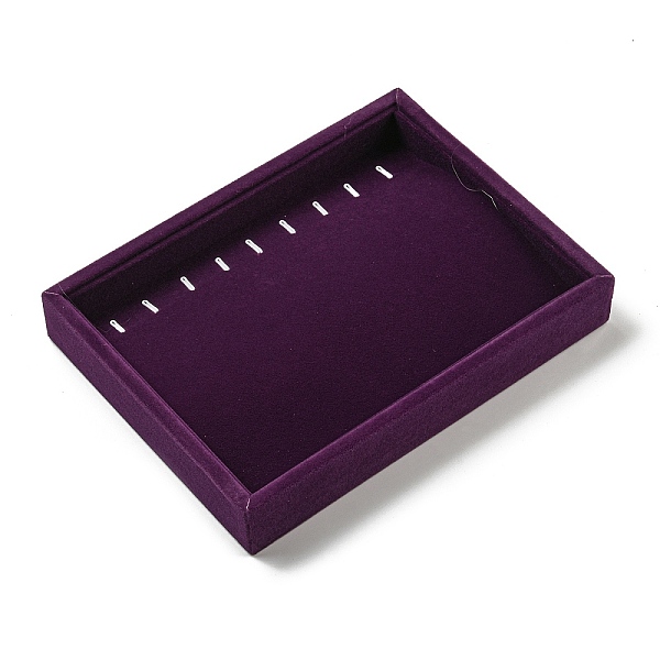

PandaHall Velvet Necklace Display Storage Boxes, Plush Necklace Organizer Trays, Rectangle, Purple, 20.1x15.2x3.15cm Velvet Purple