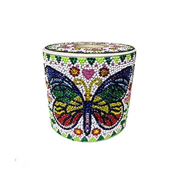 

PandaHall DIY Column Tissue Box Kits, Including Resin Rhinestones Bag, Diamond Sticky Pen, Tray Plate and Glue Clay, Butterfly, 130x135mm...