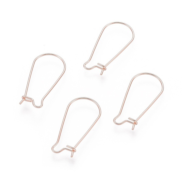 

PandaHall Vacuum Plating 304 Stainless Steel Hoop Earring Findings, Kidney Ear Wire, Rose Gold, 39x13.5x0.7mm, 21 Gauge 304 Stainless Steel