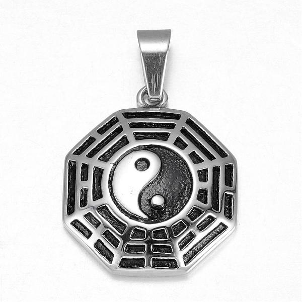 

PandaHall Feng Shui 316 Surgical Stainless Steel Pendants, Yin Yang, Antique Silver, 29x24x5.5mm, Hole: 4x8mm 316 Surgical Stainless Steel...
