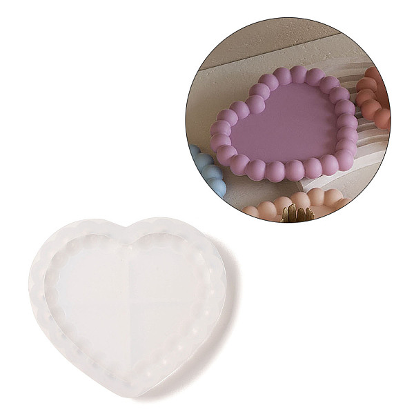 

PandaHall Jewelry Plate DIY Silicone Mold, Resin Casting Molds, for UV Resin, Epoxy Resin Craft Making, White, Heart, 126x134x19mm Silicone...